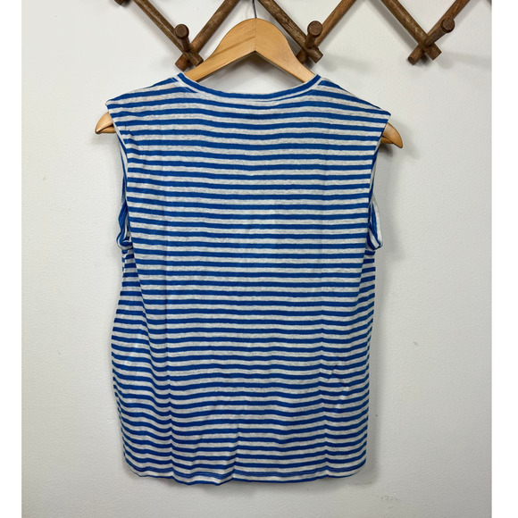 FRAME Roll Cuff Organic Linen Muscle in Jet Stream Multi Size S - Picture 5 of 11